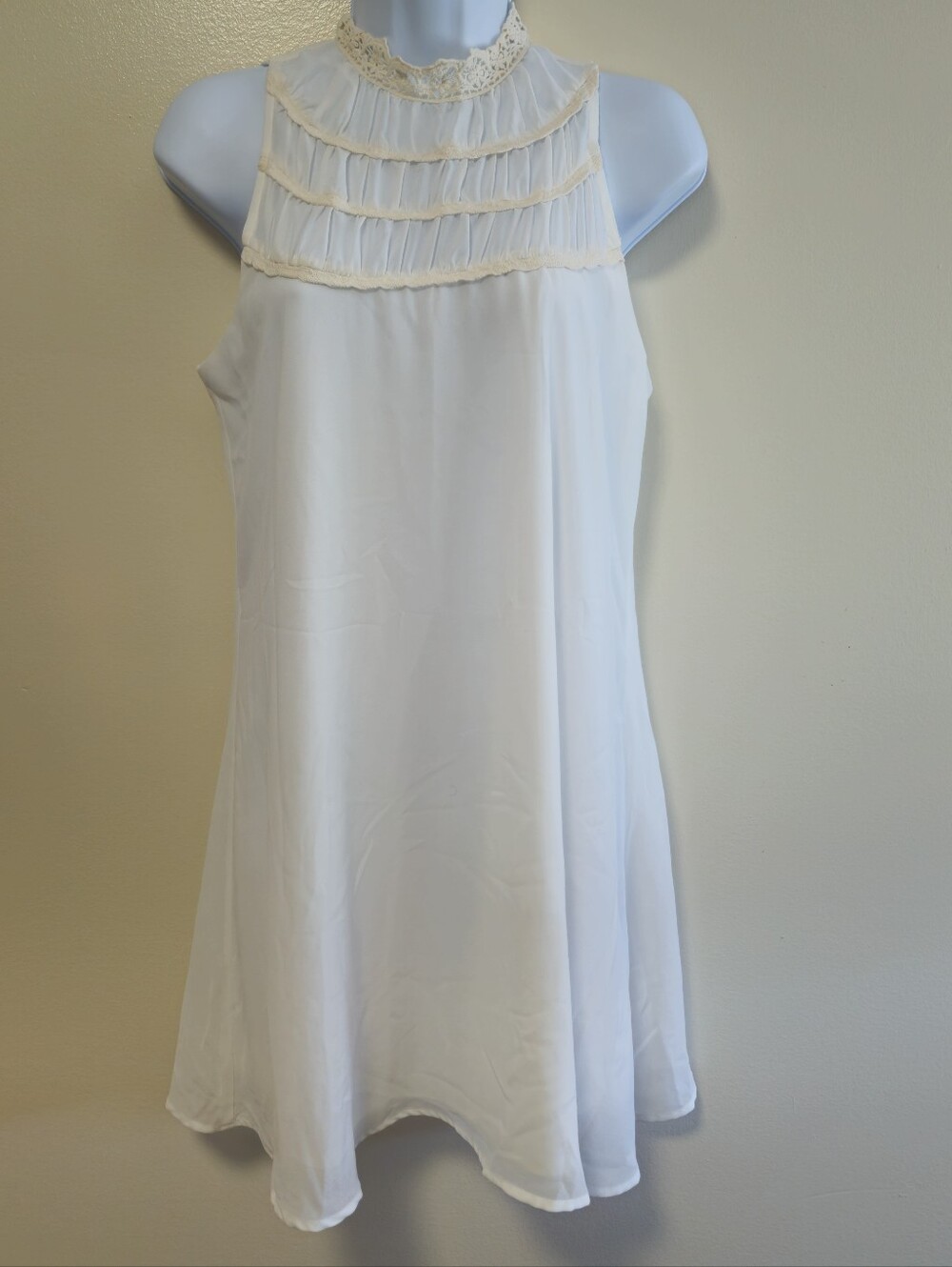 Sequin Hearts Sleeveless Crochet Sheer Lined Shealth Summer Boho Women Small